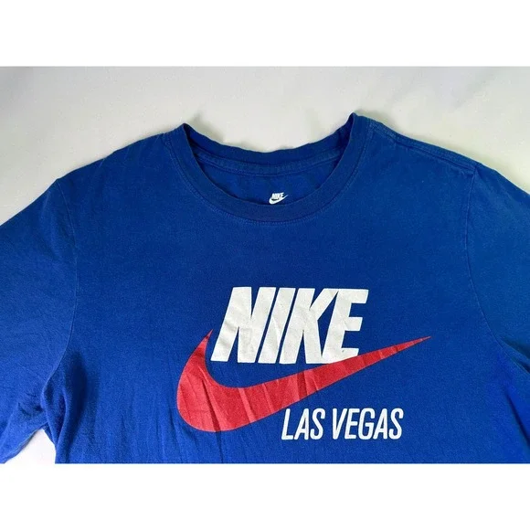 Nike Shirt Small Mens Blue Las Vegas‎ Graphic Swoosh Logo Cotton Sportswear S
