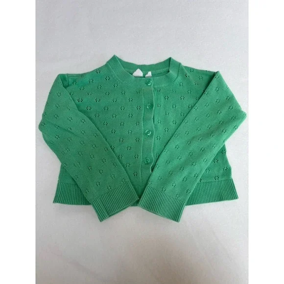 Gap Kids Girls Mint Green Solid Knit Button-Front Cardigan Sweater Size Small
