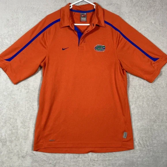 Nike Polo Shirt Mens S Orange‎ Florida Gators Nike Fit Dry Athletic Gameday