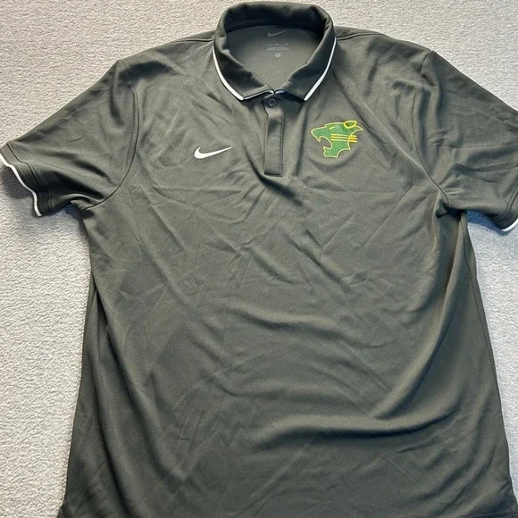 Nike Dri-FIT Oregon Ducks Golf Shirt Mens Large Gray Performance Polo NCAA
