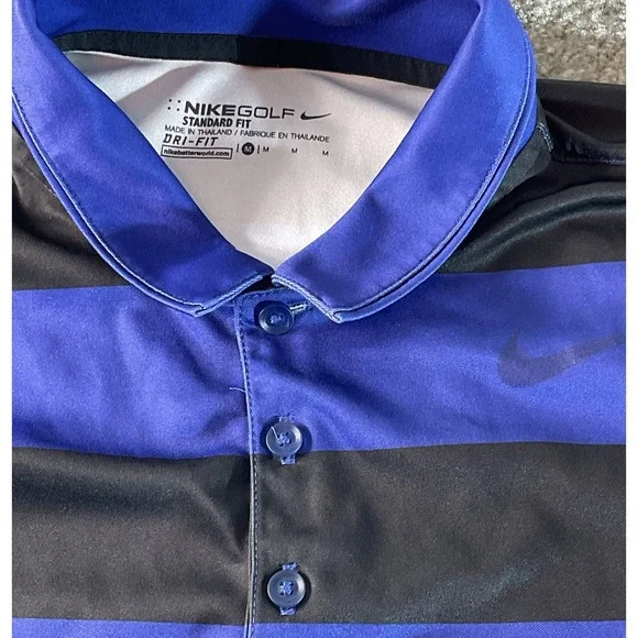 Nike Polo Shirt Mens Medium Purple/ Black Short Sleeve Standard Fit‎ Golf