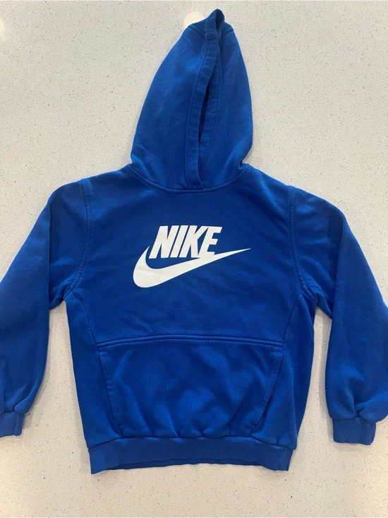 Nike Boy’s Royal Blue Hoodie with White Logo Large