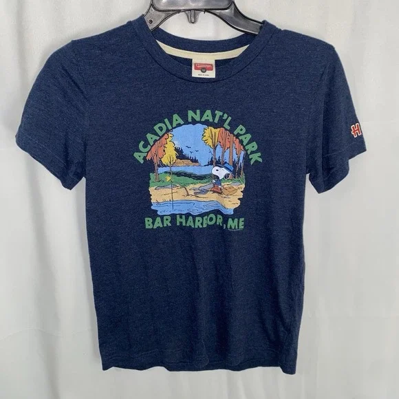 Homage Acadia National Park Bar Harbor Peanuts Snoopy T Shirt Youth Kids size 12