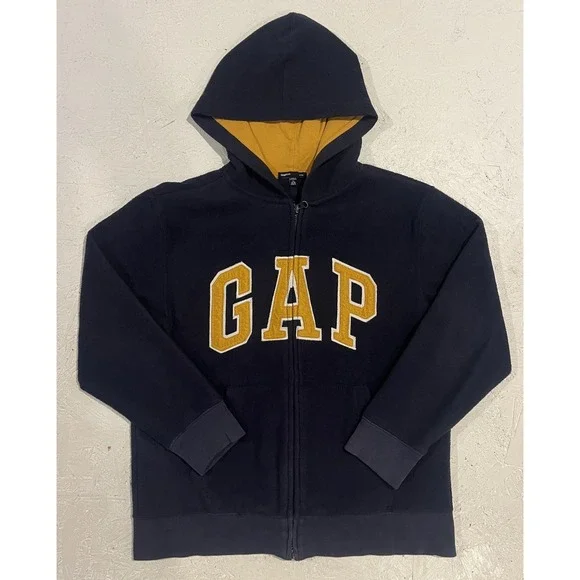 Gap Fleece‎ Sweater Boys XL Full Zip Hooded Jacket Long Sleeve Hoodie Blue
