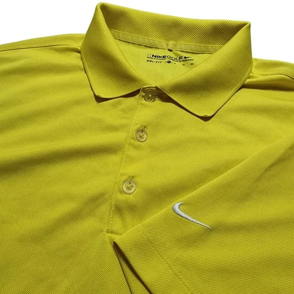 Vintage Nike Golf Mens‎ L dri-fit Yellow shirt EUC 48