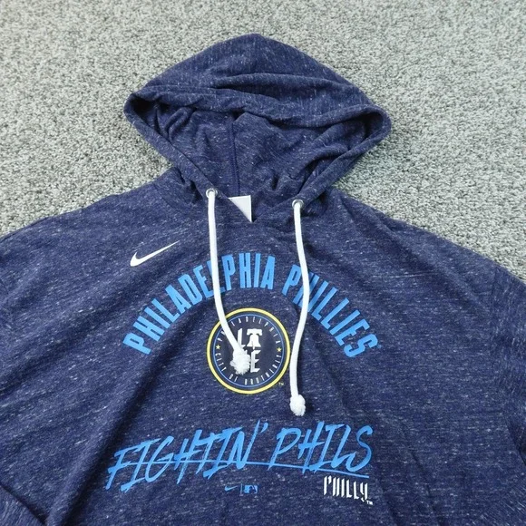 Philadelphia Phillies Hoodie Mens L Blue MLB Baseball Nike Fightin Phils Sweater