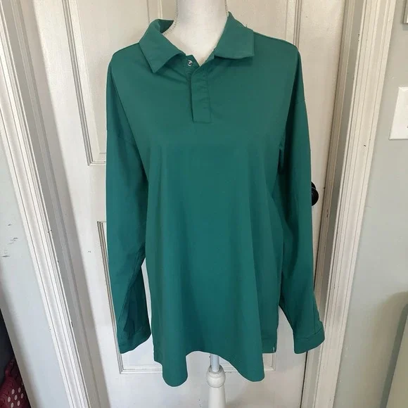 Nike Golf Mens Dri-Fit Pullover Snap Up Shirt Jacket Green Size XL‎