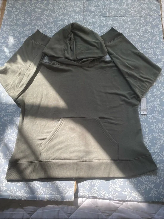 Athletic Works Brown Hooded Sweatshirt with Yellow Logo Tag