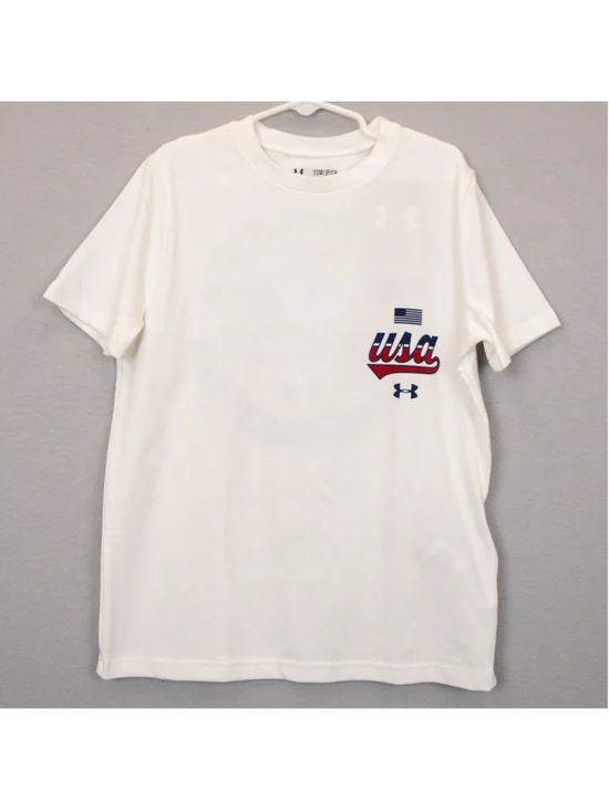 Boys Under Armour white USA graphic t-shirt NWT-YSM
