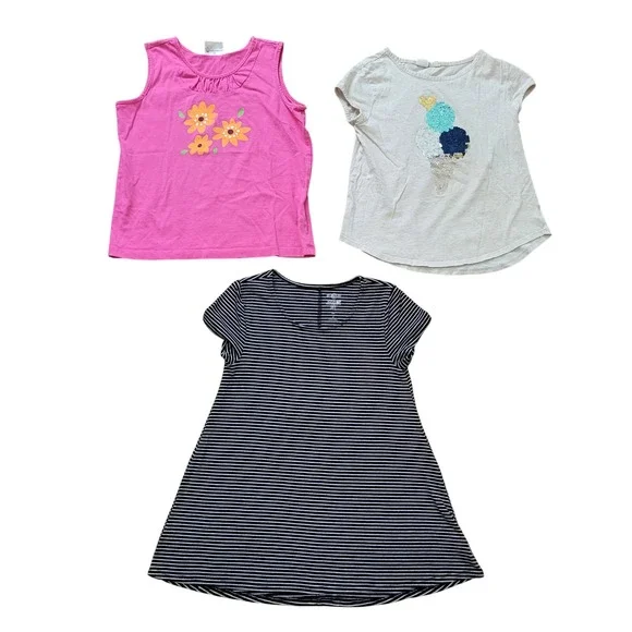 Gap Hanna Andersson SO Size 12 Kids‎ Tops Bundle Sequin Ice Cream Floral Stripe