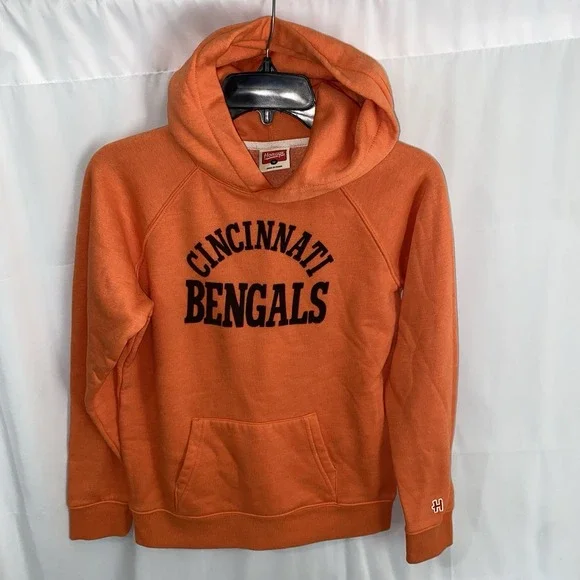Homage Cincinnati Bengals Orange Hoodie Hooded Sweatshirt Youth Kids Size 12