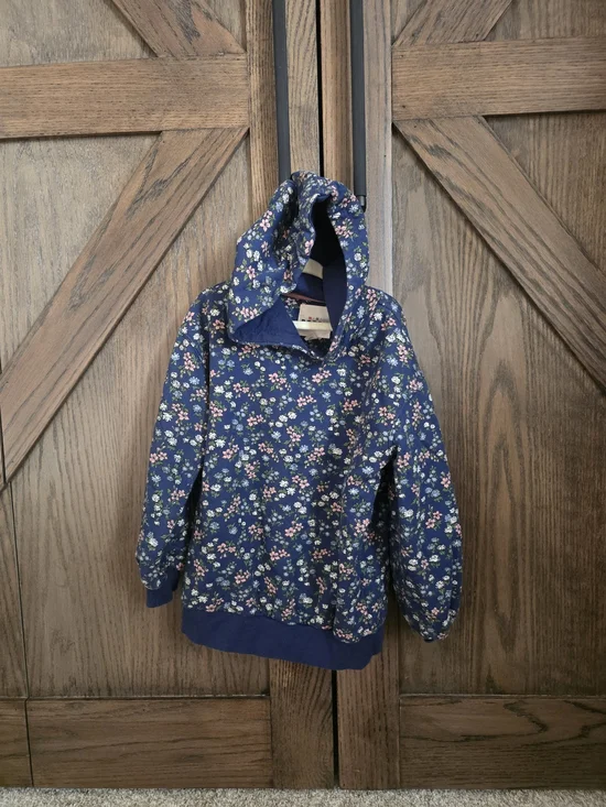 Mini Boden Navy Floral Hooded Sweatshirt