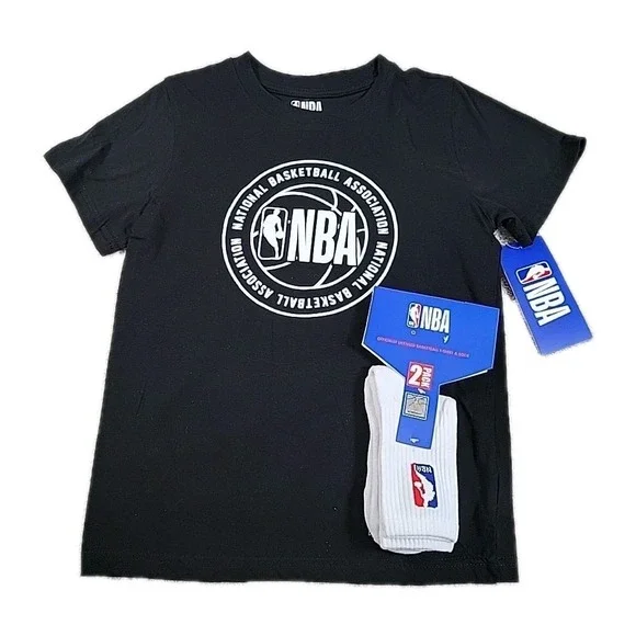 NBA 2-Pack  Youth Size‎ 10-12 Athletic Basketball SHIRT AND SOCKS