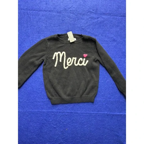 French Chic Toddler Girls‎ The Childrens Place Merci Graphic Sweater 2T Black