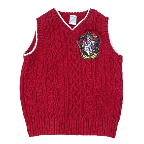 Gymboree Harry Potter Gryffindor Cable‎ Knit Sweater Vest 2007 Kids Size 5 HTF