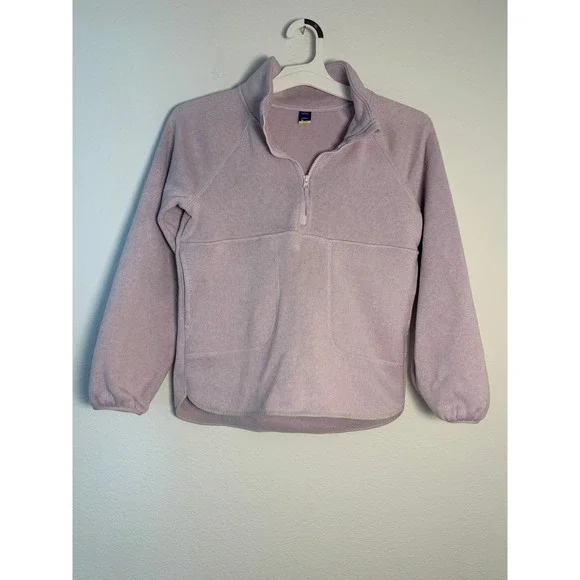 Old‎ Navy Girls Lavender Purple Quarter Zip Fleece Pullover Sweater Large 10-12