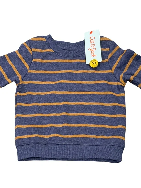 Target Cat‎ & Jack Navy and Mustard Striped Kids Sweatshirt 12M