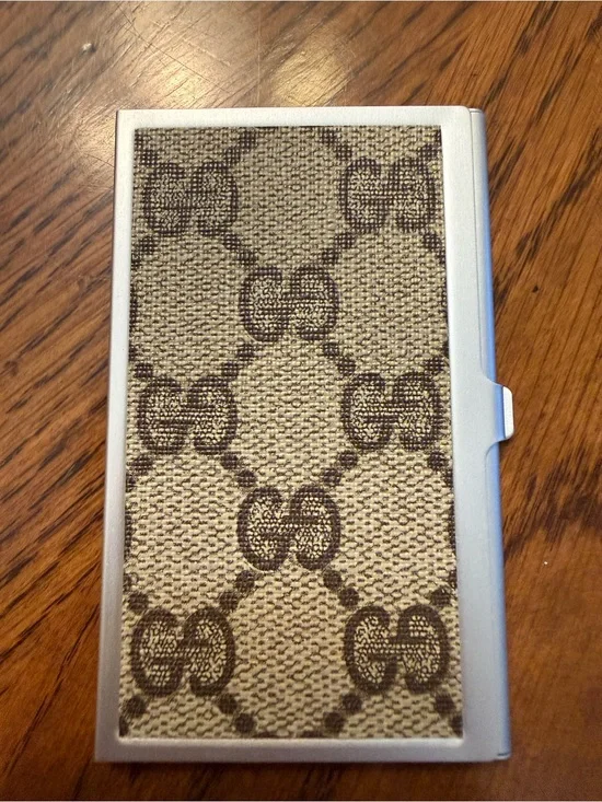 Gucci Beige Brown GG Monogram Card & Key Holder