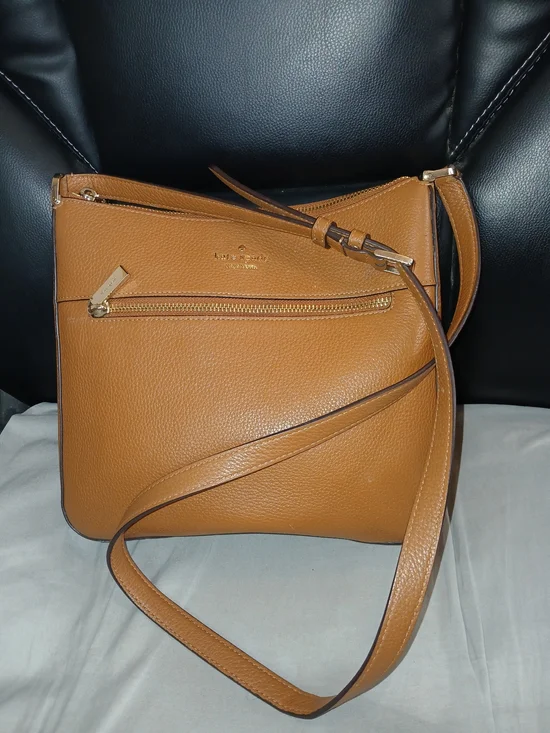 kate spade Cognac Pebbled Leather Crossbody Bag