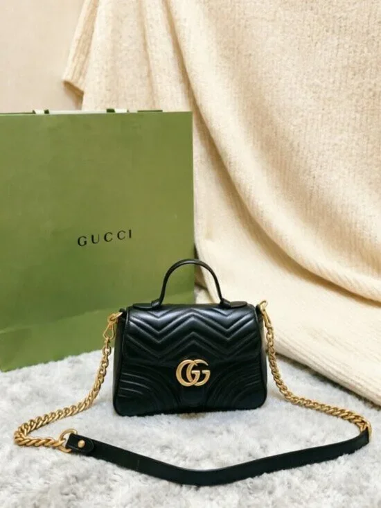 Gucci GG Marmont Medium Matelassé Top Handle Bag