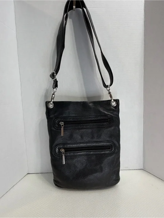Y2K margot Black Genuine Leather Label Accent