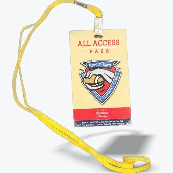 Vintage Houston Players NFL All Access Pass Hennessy‎ Privilege Event Lanyard