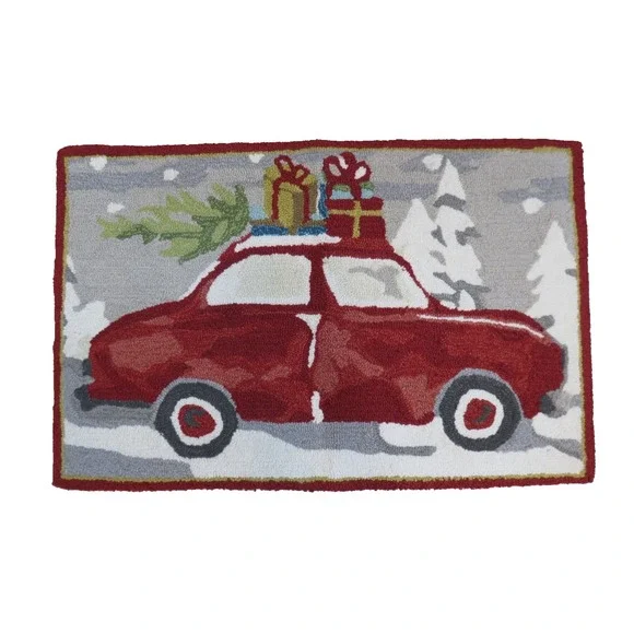 FRANCESCA COLLECTION Rug Christmas‎ Red Car with Gifts 20