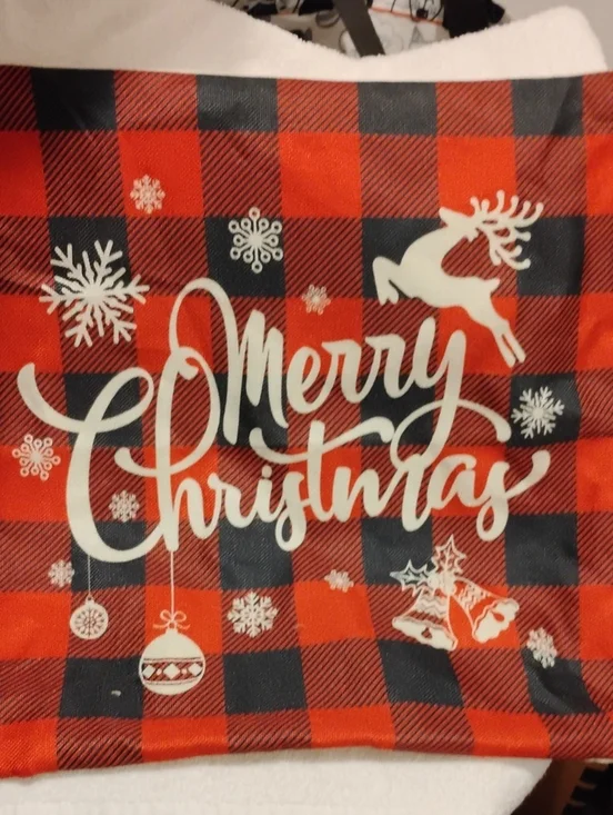 Merry Christmas Red Buffalo Plaid Holiday Pillow Cover