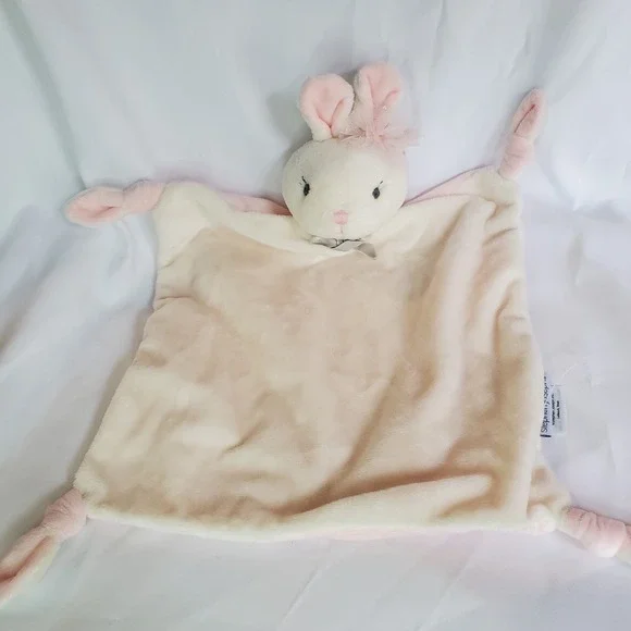 Stephen Joseph Bunny Rabbit Lovey Plush Security Lovie Cream‎ Pink Knotted