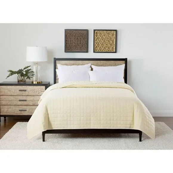 St. James Home -  Microfiber Velvet Throw Blanket 90x Cream