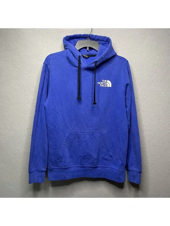 The North Face Mens Graphic Hoodie Blue With Topographical Map Design In Logo S