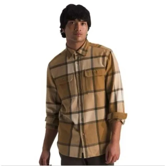 The North Face Beige and Tan Arroyo Flannel Button Down Top Size Medium