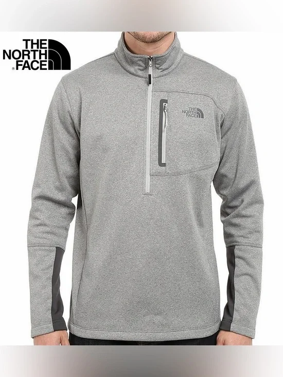 The North Face Men's Gray Half-Zip Pullover with Chest Pocket