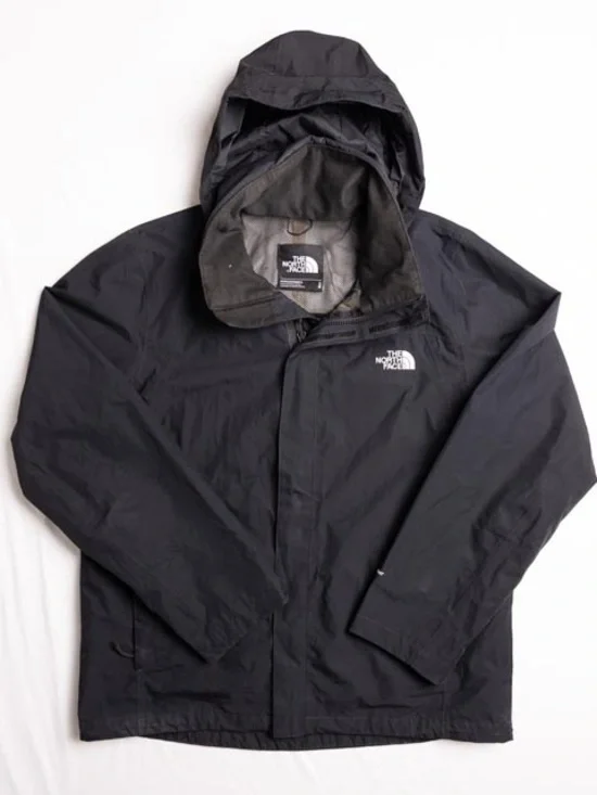 The North Face DryVent Rain Jacket Mens L Black Mesh Lined Resolve 2 Hooded Coat