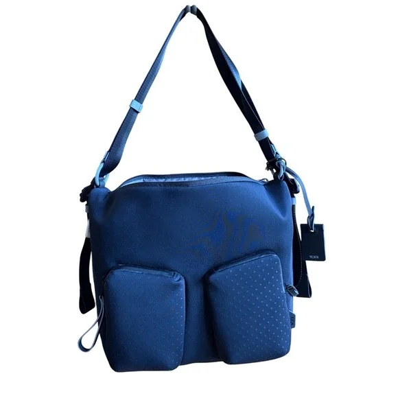 TUMI Devoe‎ Minna Hobo Backpack Ink Blue Convertible Laptop Bag 144803-3466 NWT