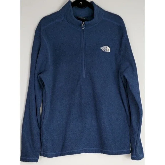 The North Face Men Blue 1/4 Zip Pullover Sweatshirt Size Xl
