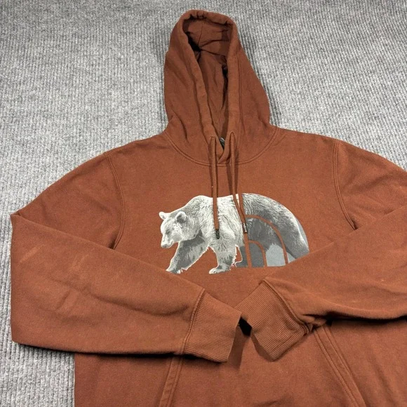 The North Face Hoodie Mens S Bear Graphic Pullover Brown  NF0A4M4M