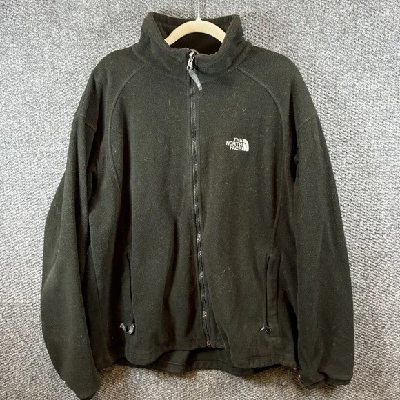 Vintage Y2K The North Face Full Zip Fleece Jacket Mens Large Black Winter Hiking