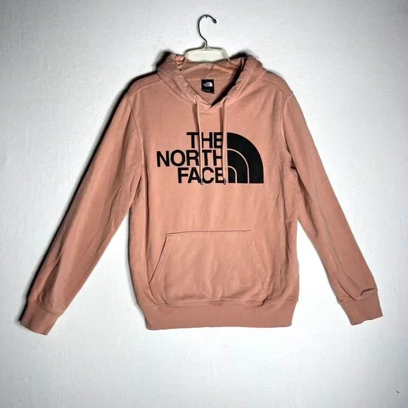 The North Face Sweat Shirt Hoodie‎ Pink with Black Lettering Mens Size S