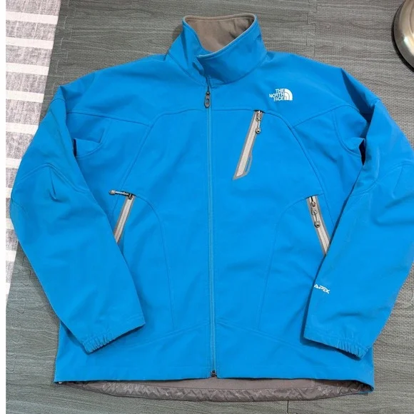 The North Face Apex Bionic Softshell Jacket Mens XXL Blue Full Zip Windproof