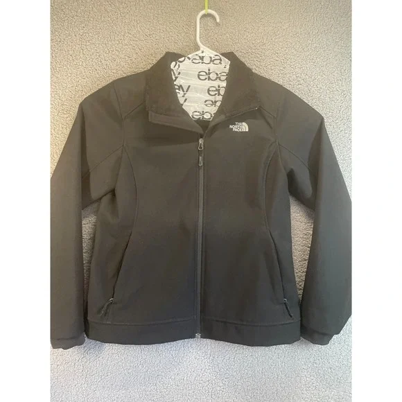 The North Face Jacket Mens  Large Black White Logo Hiking Outdoors Zip‎