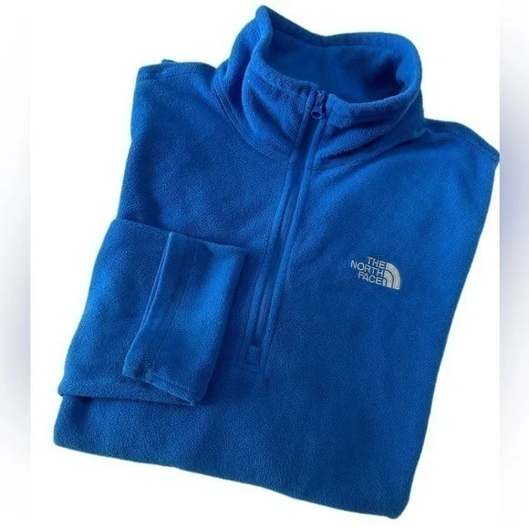 The North Face TKA 100 Fleece Quarter Zip‎ Pullover Blue Mens L