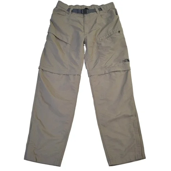 The North Face Paramount Trail Convertible Pants Men's Large Tan Belted NF0A2WLA
