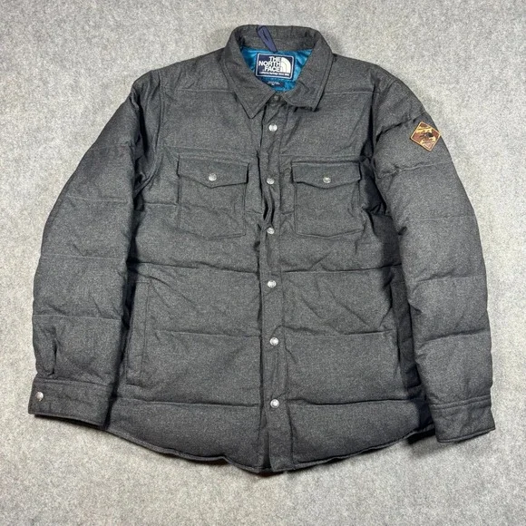 The North Face Jacket Mens XL Grey Down Puffer Snap CX50 Heritage Workwear