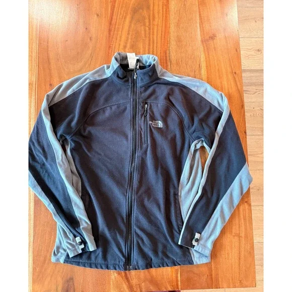 The North Face Men's Black/Gray‎ Fleece Full Zip Size S
