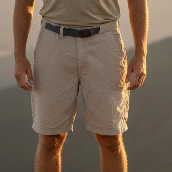 The North Face Mens‎ Tan Hiking Shorts with Integrated Belt Khaki Outdoor Trail