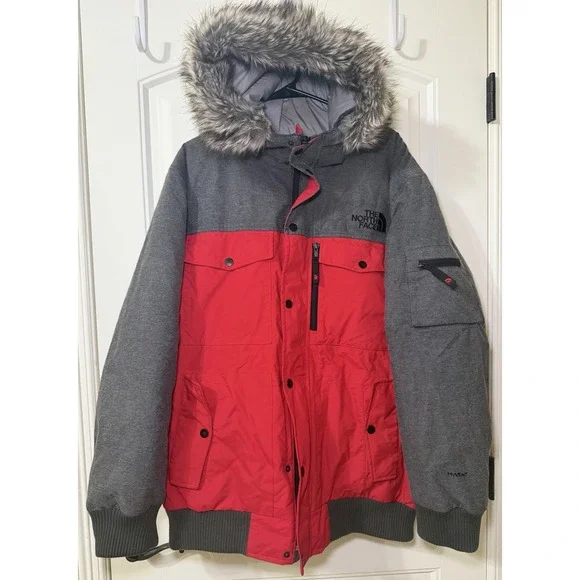 Mens The North Face Gotham III 550-Down Warm Insulated Winter Jacket Red Size XL