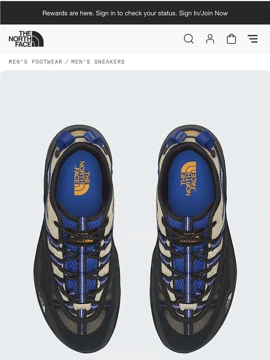 The North Face Men's Blue, Black and Tan Trail Sneakers