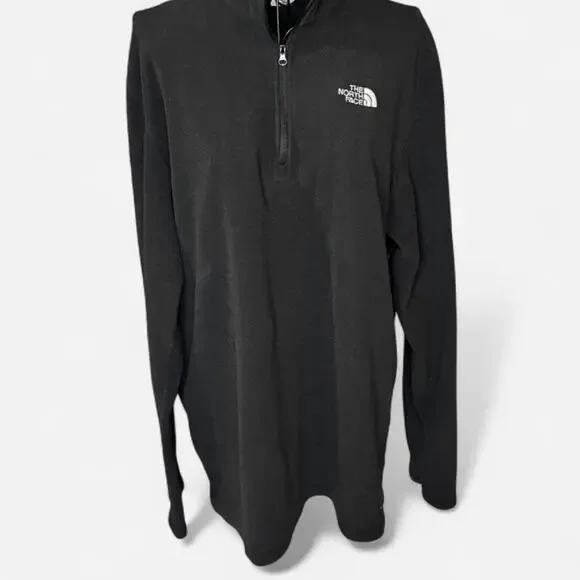 The North Face TKA Glacier 1/4 Zip Fleece Pullover Black Men's Size Large