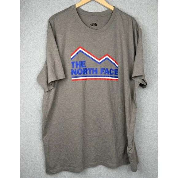 The North Face Graphic T-Shirt Mountain Logo Heather Gray XXL Mens